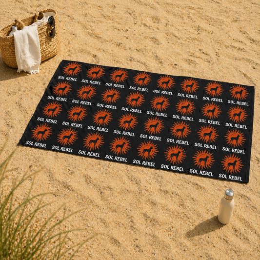 Sol Rebel Black & Orange Beach Towel